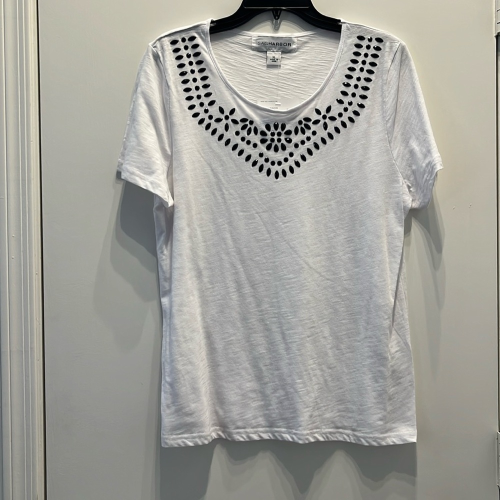 Sag Harbor Classics Women's white Short sleeve